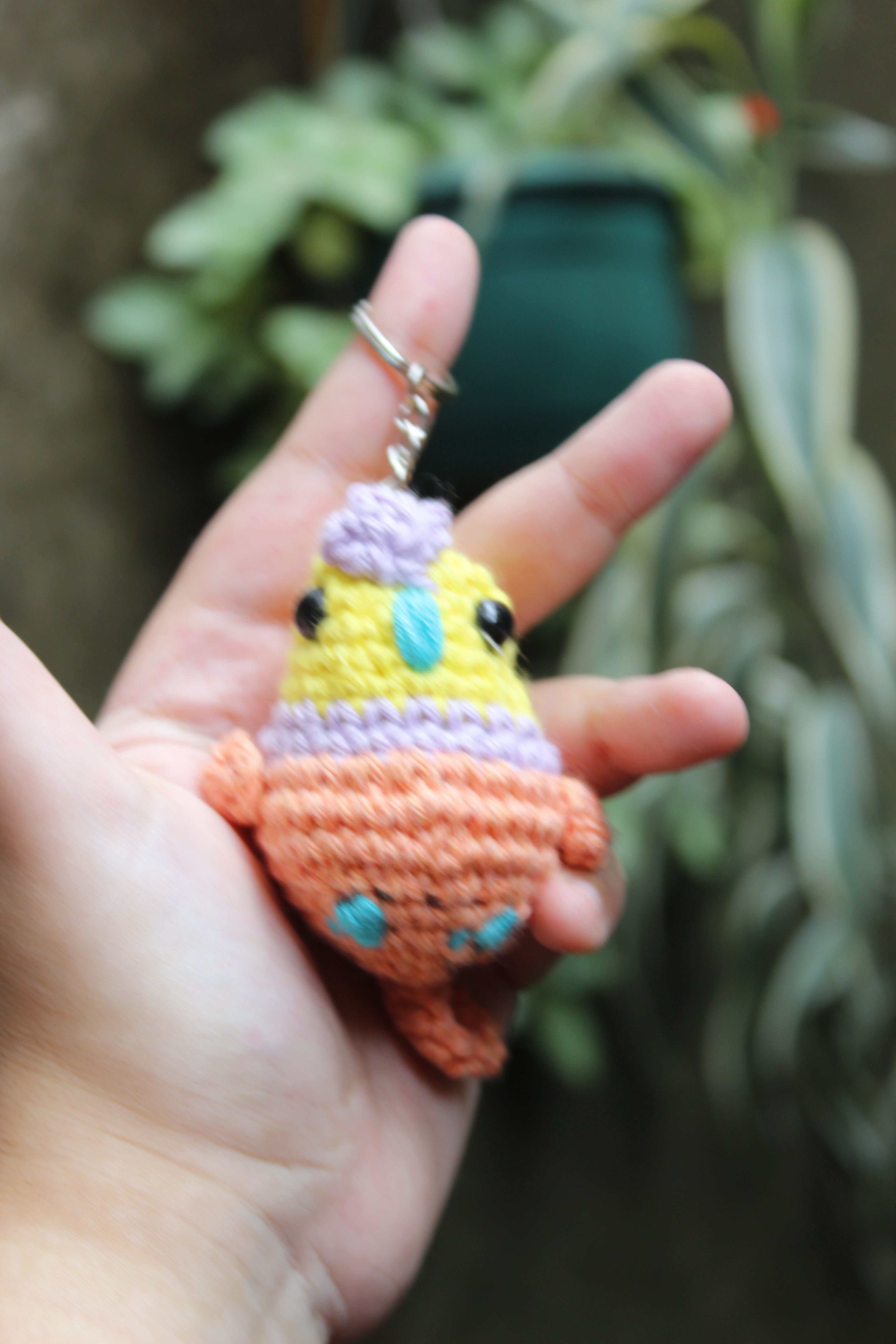 Llavero Pajarito Tricolor — Amigurumi