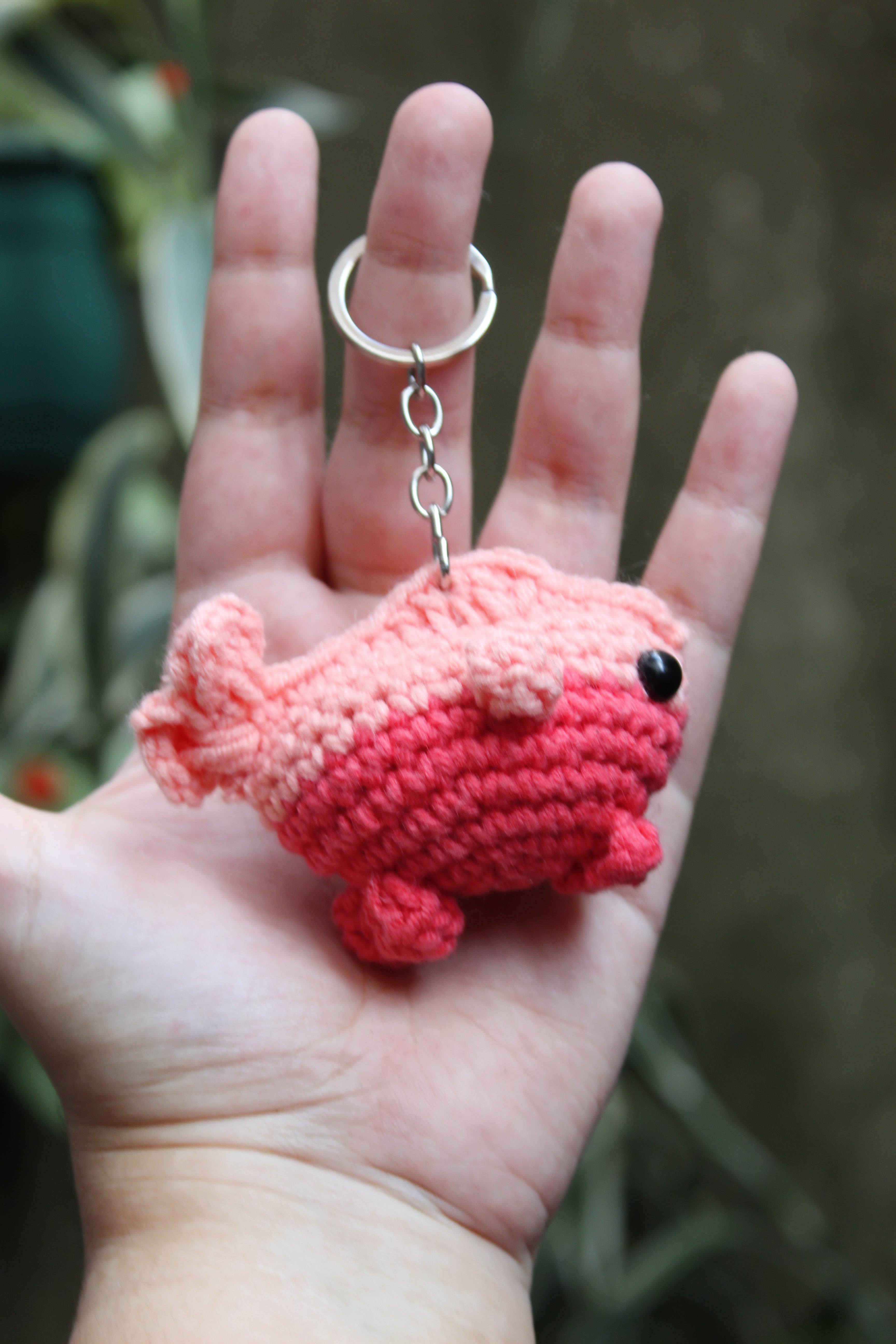 Llavero Pececito con Patas Rosa Claro y Oscuro — Amigurumi