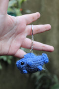 Little Fish with Legs Keychain Black to Blue — Amigurumi