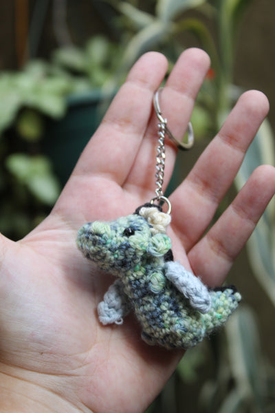 Green Western Dragon Keychain — Amigurumi